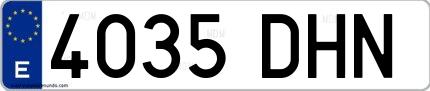 Ejemplo de matrícula española 4035 DHN