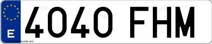 Ejemplo de matrícula española 4040 FHM