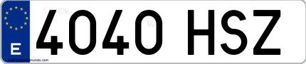 Ejemplo de matrícula española 4040 HSZ