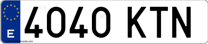 Ejemplo de matrícula de coche ordinaria 4040 KTN