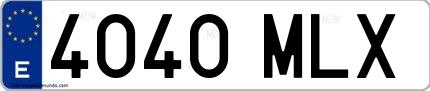 Ejemplo de matrícula española 4040 MLX