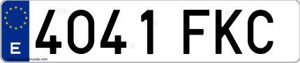 Ejemplo de matrícula de coche ordinaria 4041 FKC
