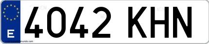 Ejemplo de matrícula española 4042 KHN