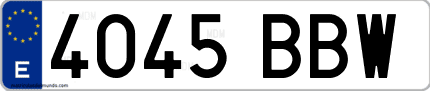 Ejemplo de matrícula de coche ordinaria 4045 BBW