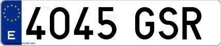 Ejemplo de matrícula española 4045 GSR