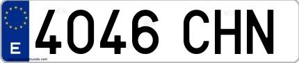 Ejemplo de matrícula española 4046 CHN