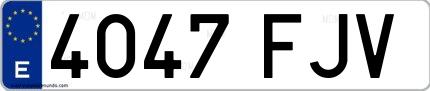 Ejemplo de matrícula española 4047 FJV