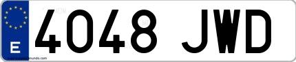 Ejemplo de matrícula española 4048 JWD