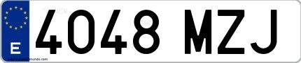 Ejemplo de matrícula española 4048 MZJ