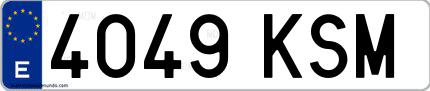 Ejemplo de matrícula española 4049 KSM