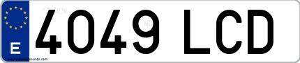 Ejemplo de matrícula española 4049 LCD