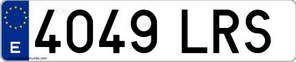 Ejemplo de matrícula española 4049 LRS