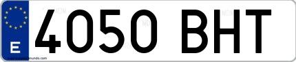 Ejemplo de matrícula española 4050 BHT