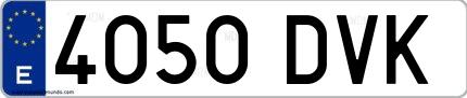 Ejemplo de matrícula española 4050 DVK
