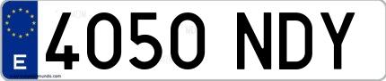 Ejemplo de matrícula española 4050 NDY