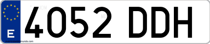 Ejemplo de matrícula de coche ordinaria 4052 DDH
