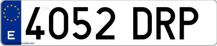 Ejemplo de matrícula española 4052 DRP