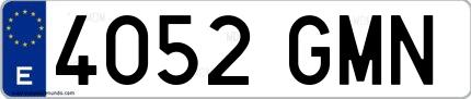 Ejemplo de matrícula española 4052 GMN
