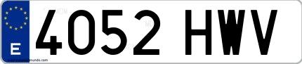 Ejemplo de matrícula española 4052 HWV