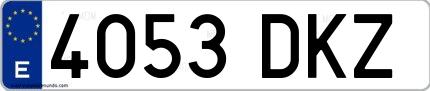 Ejemplo de matrícula española 4053 DKZ