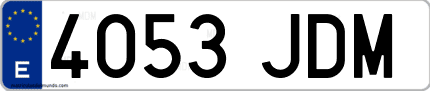 Ejemplo de matrícula de coche ordinaria 4053 JDM