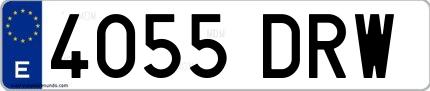 Ejemplo de matrícula española 4055 DRW