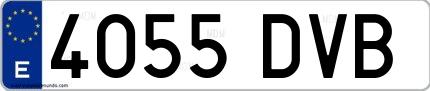 Ejemplo de matrícula española 4055 DVB
