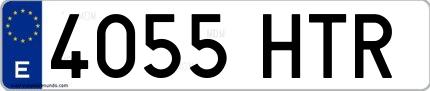 Ejemplo de matrícula española 4055 HTR