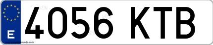 Ejemplo de matrícula española 4056 KTB