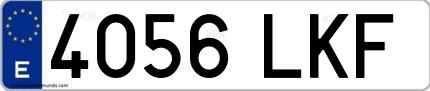Ejemplo de matrícula española 4056 LKF