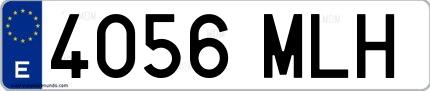 Ejemplo de matrícula española 4056 MLH