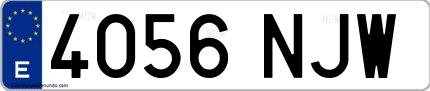 Ejemplo de matrícula española 4056 NJW