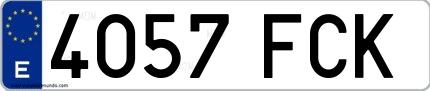 Ejemplo de matrícula española 4057 FCK