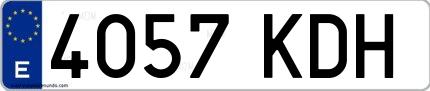 Ejemplo de matrícula española 4057 KDH