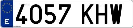 Ejemplo de matrícula española 4057 KHW