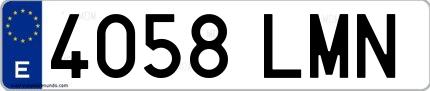 Ejemplo de matrícula española 4058 LMN
