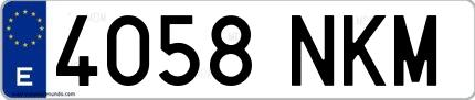 Ejemplo de matrícula española 4058 NKM