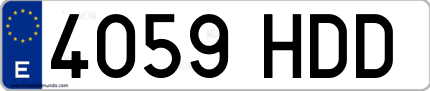 Ejemplo de matrícula de coche ordinaria 4059 HDD