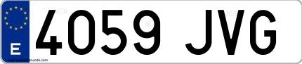 Ejemplo de matrícula española 4059 JVG