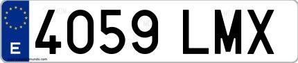 Ejemplo de matrícula española 4059 LMX