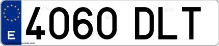 Ejemplo de matrícula española 4060 DLT