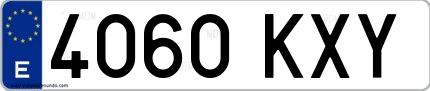 Ejemplo de matrícula española 4060 KXY