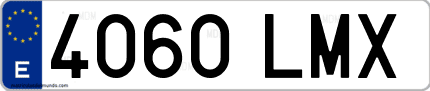 Ejemplo de matrícula de coche ordinaria 4060 LMX