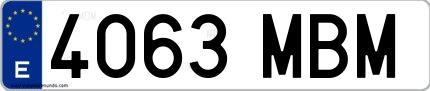 Ejemplo de matrícula española 4063 MBM