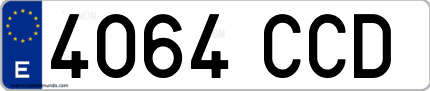 Ejemplo de matrícula de coche ordinaria 4064 CCD