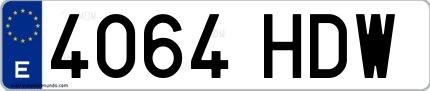 Ejemplo de matrícula española 4064 HDW