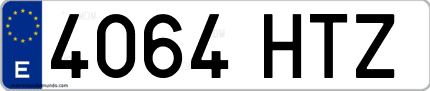 Ejemplo de matrícula de coche ordinaria 4064 HTZ