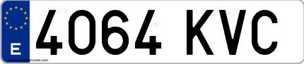 Ejemplo de matrícula de coche ordinaria 4064 KVC