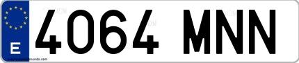 Ejemplo de matrícula española 4064 MNN
