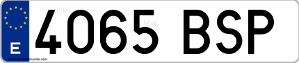 Ejemplo de matrícula de coche ordinaria 4065 BSP